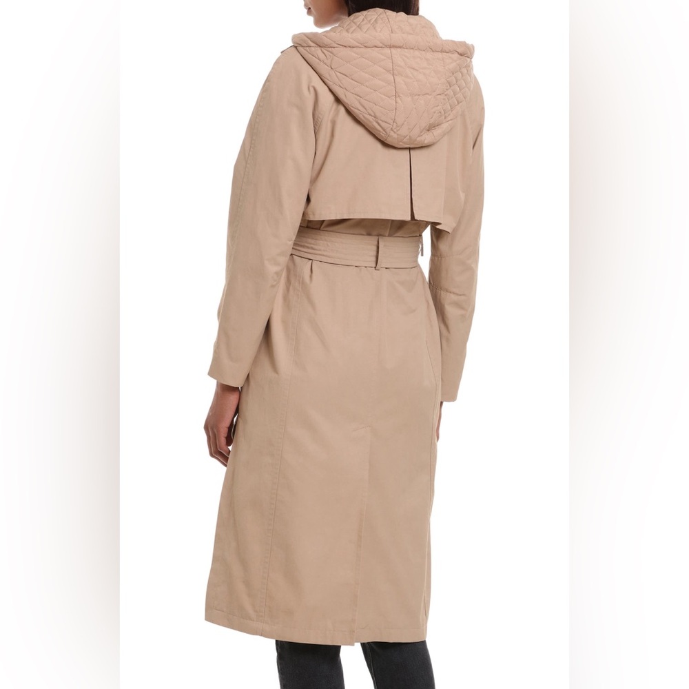 Avec Les Filles Beige Trench Coat with Hood - Picture 6 of 8